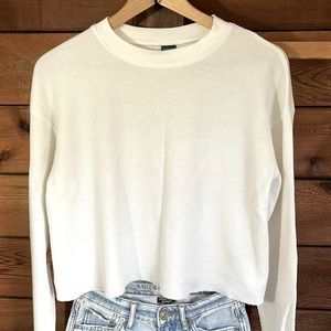 Wild Fable White Waffle Long Sleeve T-shirt.